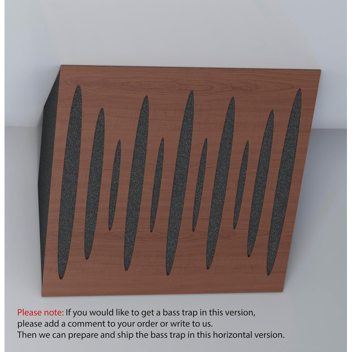 Набір акустичних басових пасток для кутів PULSE-100mm (4 шт), 50x50x10 см, колір горіх — звукопоглинаючі панелі для студії звукозапису