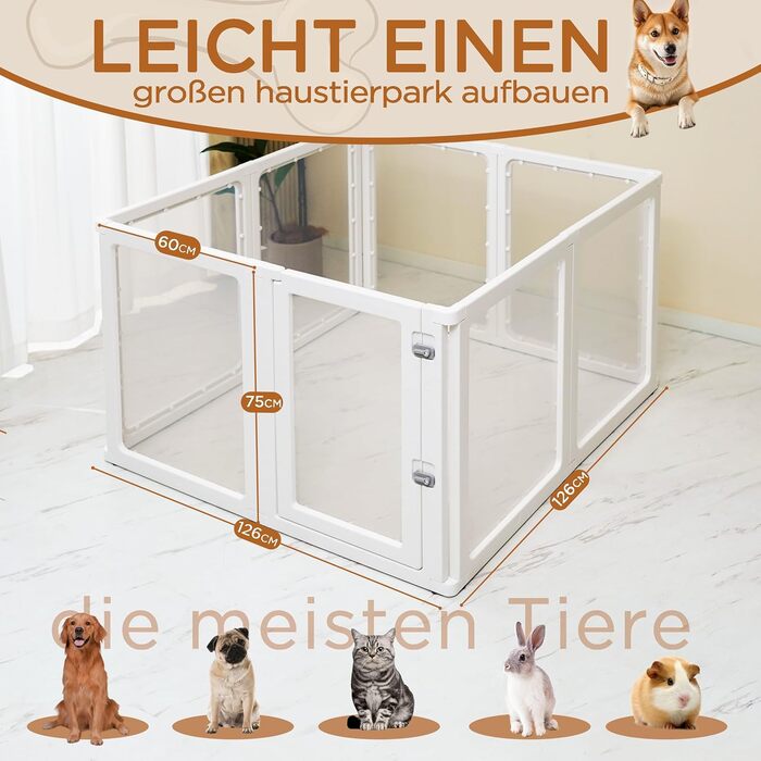 Кігульник для собак Citylife 8-TLG, 60 см, з дверцятами, для квартири, XXL, для собак, котів, кроликів, рухливий, антиковзкий