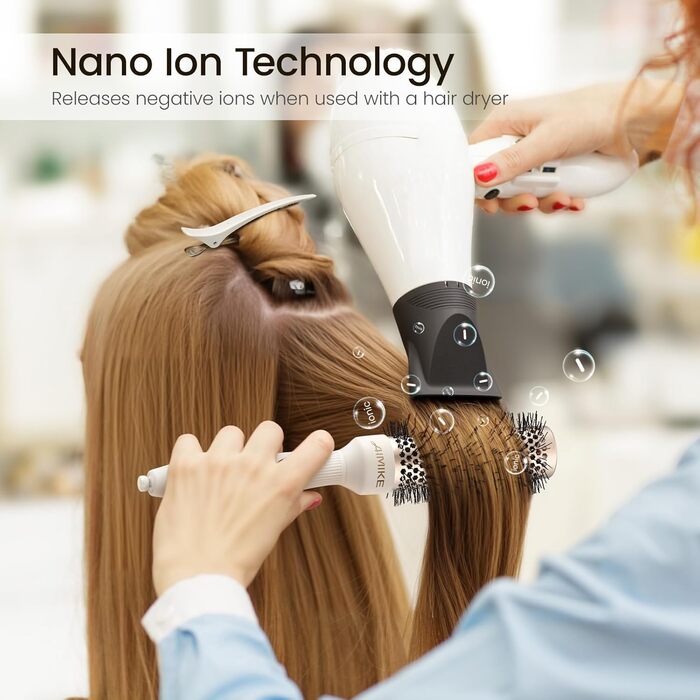 Кругла щітка для волосся AIMIKE NaturaVol для об'єму та гладкості, з кліпсами (32 мм, 53 мм)