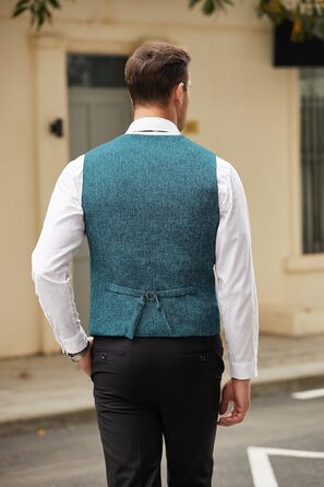 COOFANDY Чоловічий костюм-двійка, легкий, приталений, чорний (S, блакитний - перолинний блакитний)