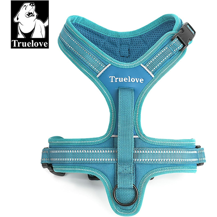 Шлейка для собак Truelove TLH5551 з ручкою, м'яка, з відбиваючим матеріалом (XS, блакитна)