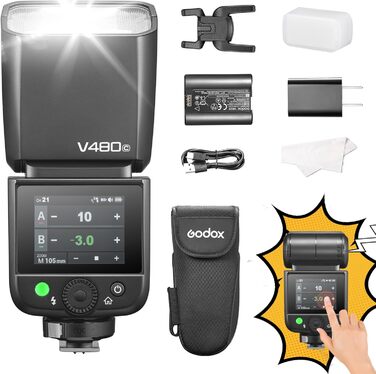 Спалах Godox V480 O TTL для Olympus та Panasonic: LED-лампа, X Wireless, GN50, HSS 1/8000s, Touchscreen