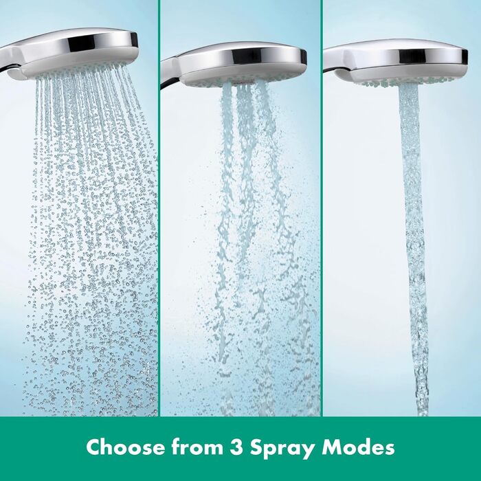 Hansgrohe Croma 100 Showerhead, 3 Spray Patterns, Chrome