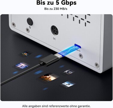 Зовнішній корпус для жорстких дисків Yottamaster на 5 слотів USB-C, алюмінієвий SATA Case для HDD/SSD 3.5