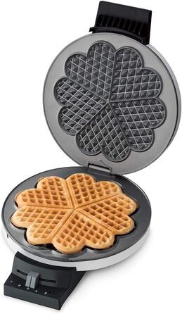 Вафельниця Cloer 1200 Вт для класичних вафель XXL, 19,5 см, сталева, біла, без сигналу