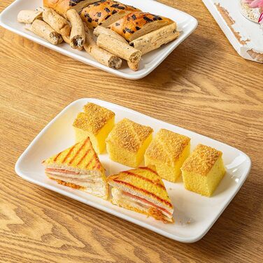 Набір сервіровочних тарілок UIBFCWN, 8 шт., 25,4 x 15,2 см, білий керамічний прямокутник для десертів, суші, салатів