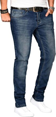 Чоловічі джинси Alessando Salvarini Slim Fit, сині, еластичні (33W/30L)