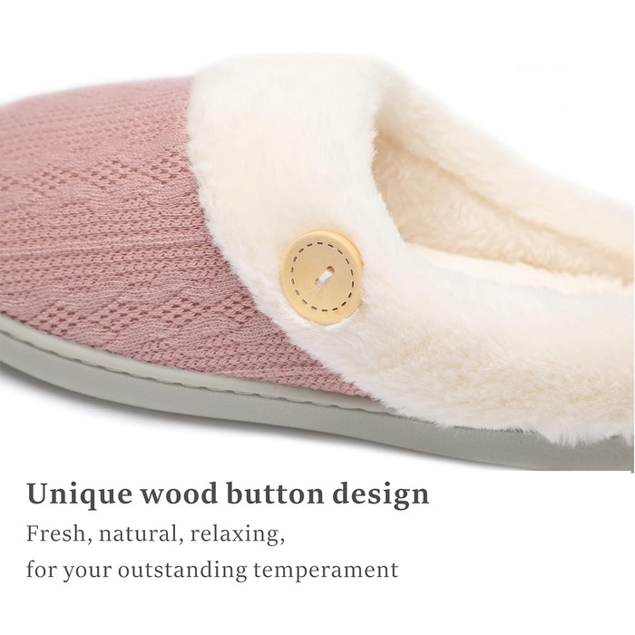 Жіночі халапи Чантомoo з меморі-піною, теплі, м'які, з штучним хутром, для дому, рожеві, 38/39 EU