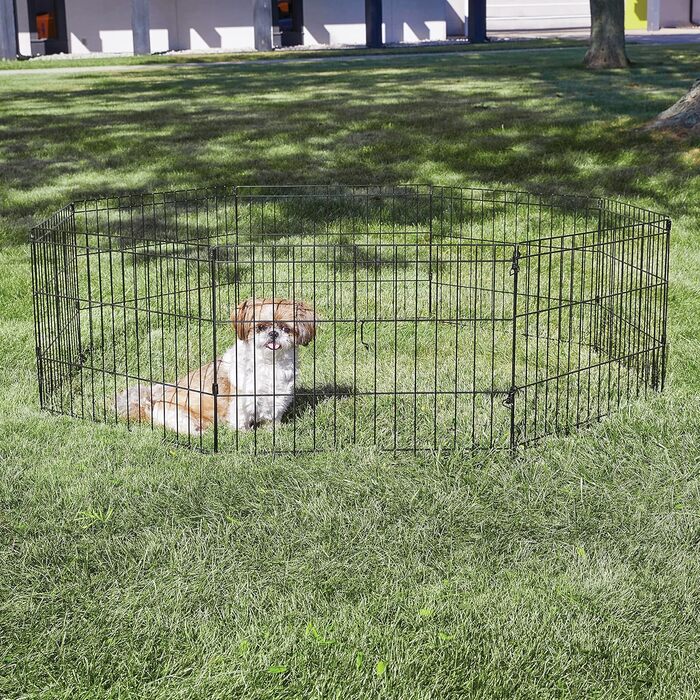 New World Dog Playpen & Exercise Pen - No Door, Black E-Coating, 61x76cm (61x61x18in)