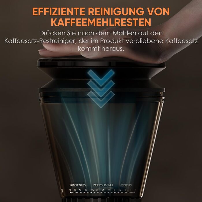 Електрична кавомолка Biolomix для еспресо з регулюванням помелу та контейнером для портафільтра (CG210-2)