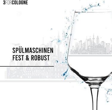 Набір келихів для вина 2 шт. Frankfurt 3forCologne у подарунковій упаковці, скляні, універсальні для червоного та білого вина, декоровані шовкографією, XL сувенірні келихи