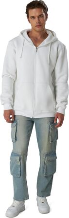 Світшот з капюшоном Smith & Soo для чоловіків – спортивна куртка, толстовка з капюшоном, бавовняна суміш (XXL, білий)