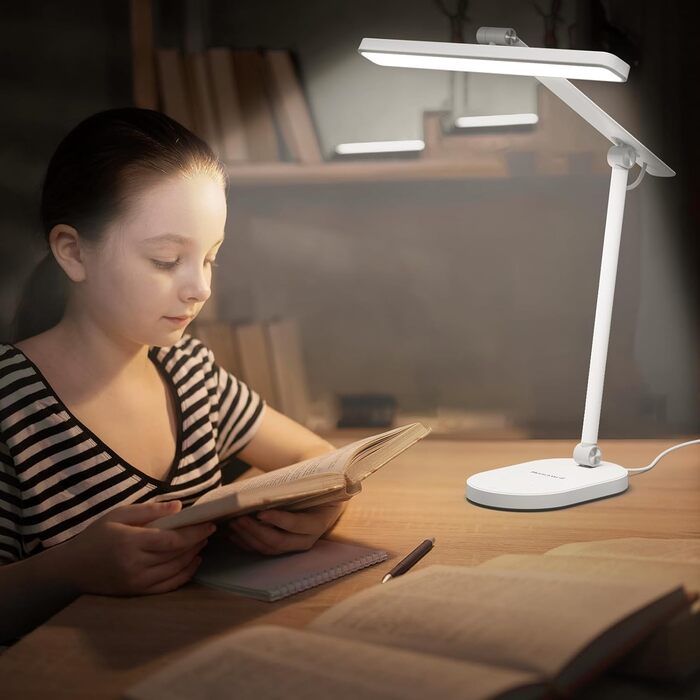 Настільна LED лампа Honeywell H4 Sunturalux – офісна лампа з диммером, 3 режими світла, 5 рівнів яскравості, таймер, сенсорне управління, сірий
