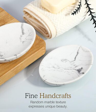 Миска для мила Luxspire з мармуру, овальна. Стійка до подряпин, елегантна мильниця для кухні, ванної кімнати та душу. Колір: кремовий