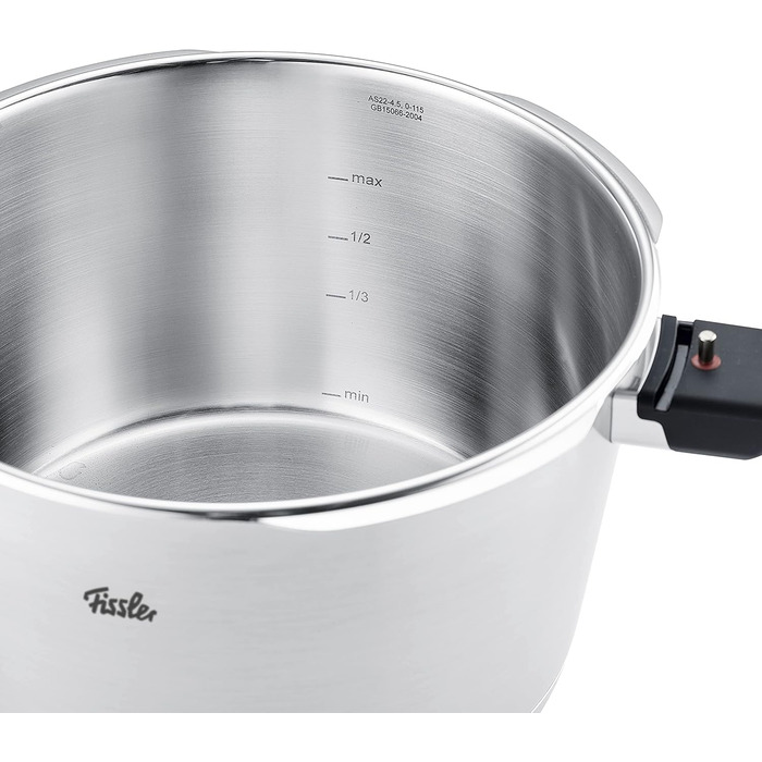 Скороварка Fissler Vitaquick Premium 4,5 л з нержавіючої сталі, для індукції, 2 режими приготування, Ø22 см, вироблено в Німеччині