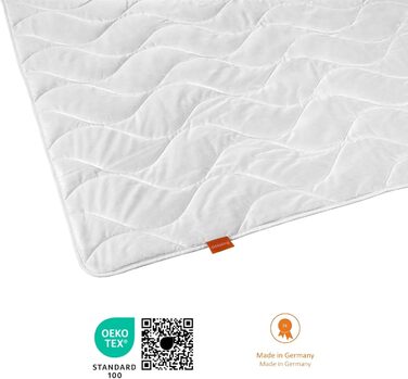 sleepling 194449 Nature Duvet Cover, Wild Silk Duvet Cover, Summer Duvet Cover, Silk Duvet Cover with 100% Wild Silk, 100% Cotton Cover, Made in Germany, Ökotex certified, washable at 40 degrees, 100 x 135 cm, white