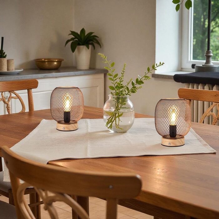 Настільна лампа JHY DESIGN Gold Schwarz з LED лампою (2 шт.) - золотий/чорний колір, для спальні, вітальні, вечірки, інтер'єру