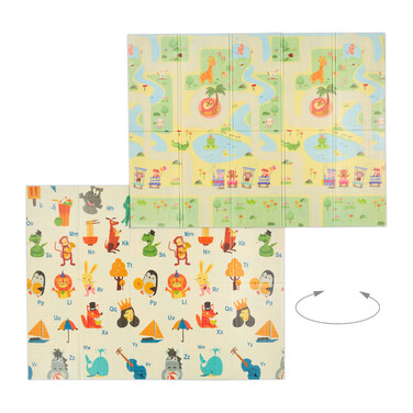 Relaxdays Foldable Play Mat Animals, Road, ABC