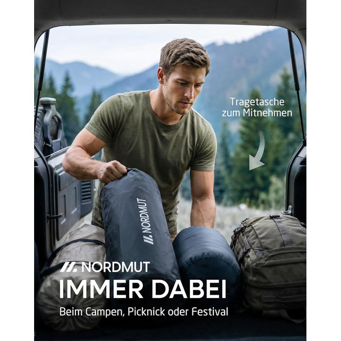 Складний кемпінговий стіл NORDMUT® алюмінієвий, регульована висота, 110x70 см, коричневий