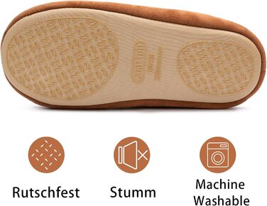 Жіночі халапи з бавовни з закритим носком - Зручна антиковзна підошва, дихаючі для дому, Колір: Коричневий, Розмір: 40/41 EU