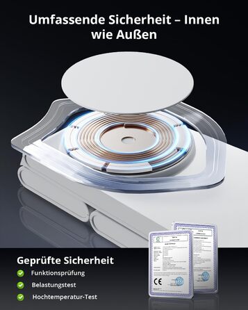 Зарядний пристрій 3-в-1 GEEKERA MagSafe для Apple Watch, iPhone (12-17) та AirPods, бездротова зарядка, матовий білий