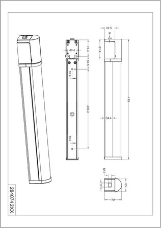 Trio Leuchten LED Bathroom Wall Light Piera 284074206, Chrome-colored plastic, includes 8 Watt LED, switch, socket, chrome