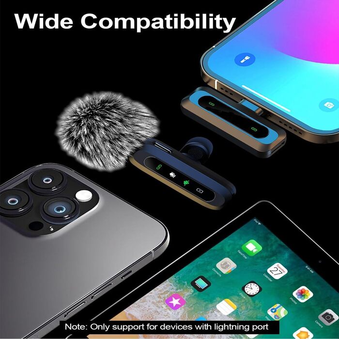 Мікрофон-захоплення Lavalier для Android/iPhone: Безшумна якість звуку для TikTok, YouTube, Vlog, Podcast