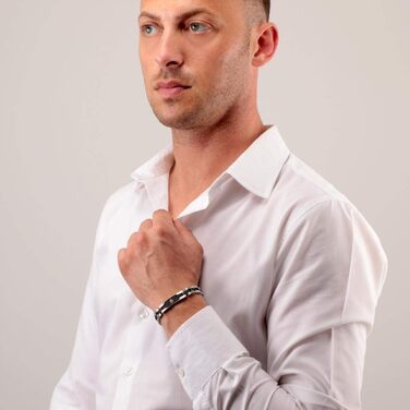 Браслет чоловічий Maserati JEWELS, сталь з покриттям PVD сірий/рожеве золото - JM419ASC01