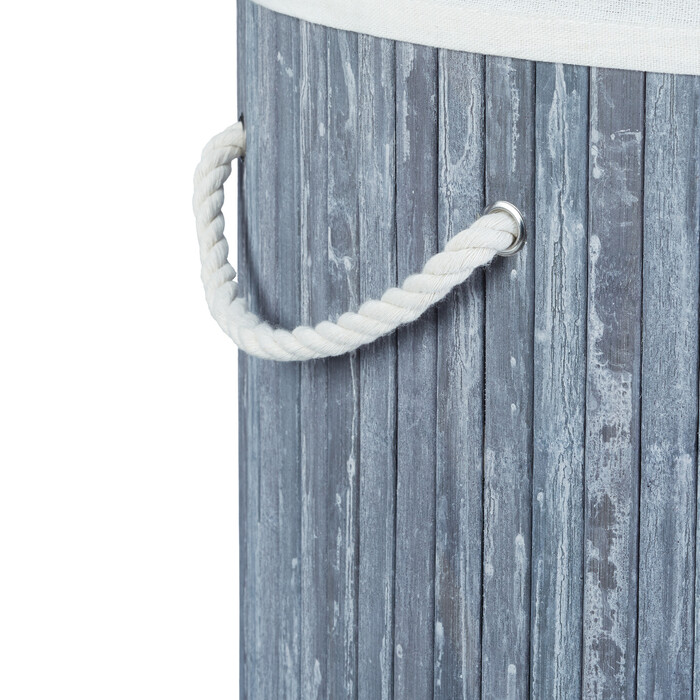 Relaxdays Bamboo Laundry Basket Round
