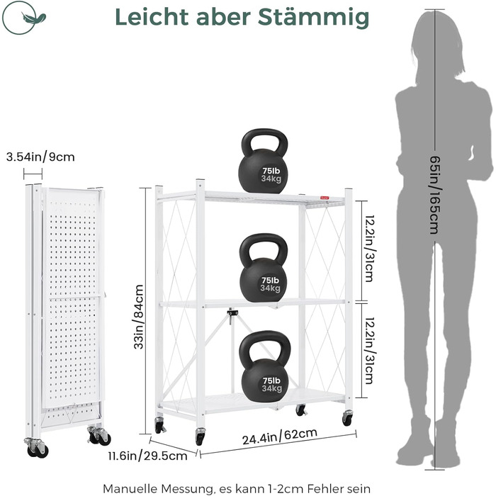 Deanic 5-Tier Folding Heavy Duty Shelving Unit