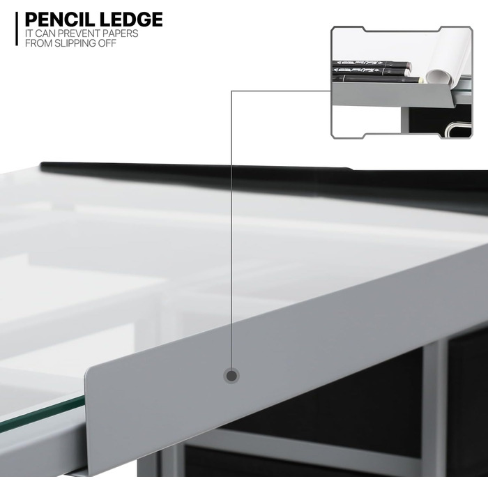 Adjustable Art Desk with Storage - Tiltable Drafting Table with Wheels - Multi-Purpose Craft Station
