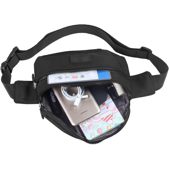 Поясна сумка на пояс для жінок та чоловіків, спортивна, водовідштовхувальна, чорна