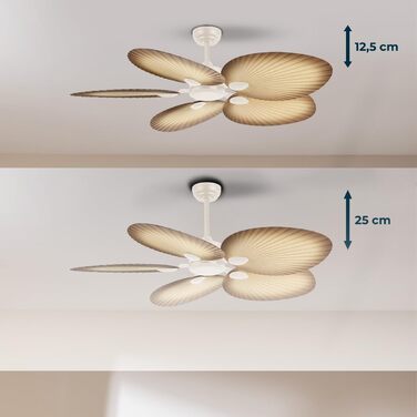 Стельовий вентилятор Cecotec EnergySilence Aero 5200 Palm DC 132 см з пультом, таймером, 6 швидкостей, режим зима/літо, регульована висота