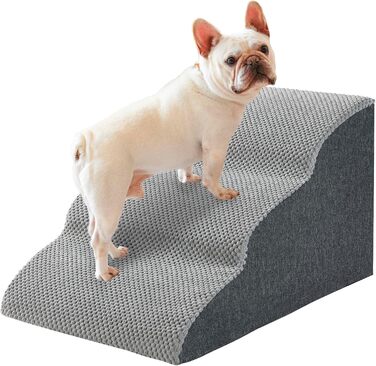WGYTECH 4-Step Dog Stairs, Pet Staircase for Sofa and Bed, High-Density Sponge Dog Stairs, Washable Cover & Non-Slip Bottom, Dog Ramp for Dogs and Cats, L72xW40xH50cm (3-Step, 30cm High)