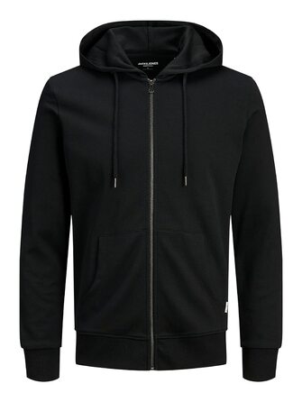Чоловіча однотонна толстовка з капюшоном Jack & Jones, чорна, розмір XXL