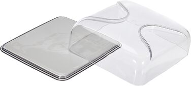 Guzzini - Gocce, Square Cheese Dome - Sky Grey, 25.5 x 25.5 x h11.5 cm - 27000092