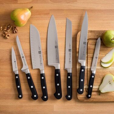 Набір ножів Zwilling Professional S 8 предметів: ножі, бамбуковий блок, точилка, ножиці, нержавіюча сталь