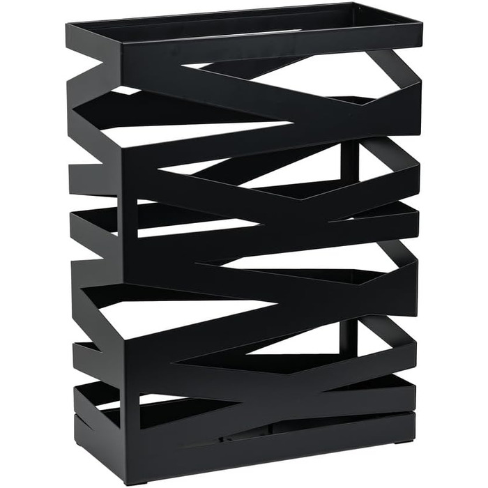 Dönges 'Maxi' Metal Umbrella Stand with Drip Tray & Hooks - Space-Saving, Elegant Black - Ideal for Entryway & Foyer Decor