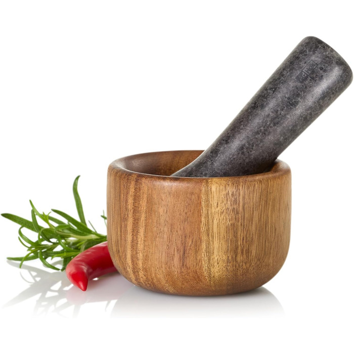 Набір для стукання спецій AdHoc MO42 | Дерево акації та граніт | Ø 9 см