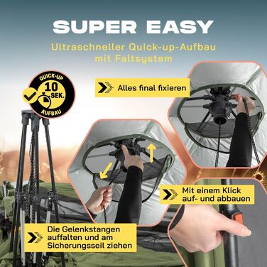 Lumaland Outdoor 2.5 x 2.5m | Waterproof & UV Protection | Garden Tent incl. 1 Side Wall & Bag & Stakes | Robust Camping & Party Tent | Pop Up Tent Setup in 2 Minutes [] (Gazebo XXL, Green)