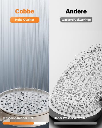 Cobbe Shower Head with Filter, High-Pressure Handheld Shower with Hose, 6 Spray Patterns Water-Saving Shower Head with 20-Layer Filtration, Shower for Hard Water, Residual Chlorine, Bacteria, and Heavy Metals (Khaki)