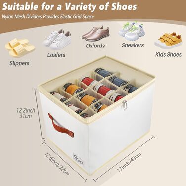 Patinao 2 Pack Shoe Storage Shoe Organizer Shoe Cabinet - 24 Cell Shoe Boxes Stackable Shoe Shelf Space-Saving Shoe Organizer for Closet Shoe Rack Shoe Storage Shoe Storage