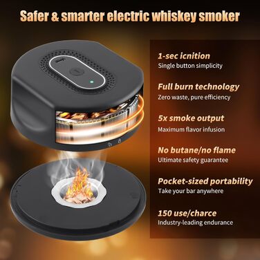 Електричний набір для копчення коктейлів та віскі з 6 ароматами, Infuser для віскі, подарунок для любителів коктейлів