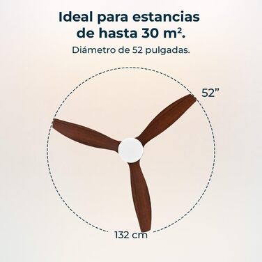 Стеляний вентилятор Cecotec Energysilence Aero 5600 Classic White з LED-підсвічуванням, 40W, діаметр 132 см, 6 швидкостей, пульт, літо/зима, чорний