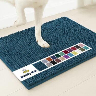Гігроскопічний килимок для лап Muddy Mat® з мікрофібри, протиковзкий та товстий килим для домашніх тварин, що миється, для кухні, ванної та передпокою, розмір M (76,2 x 48,3 см)