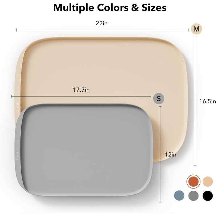 PETLIBRO Килимок для годування собак і котів, захист від розливу, силіконовий, 55.9 x 41.9 см, коралловий