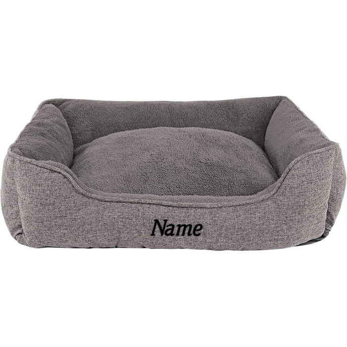 М'яке ліжко для собак Lionto знімний чохол, 75x60 см, сіре, для собак та котів