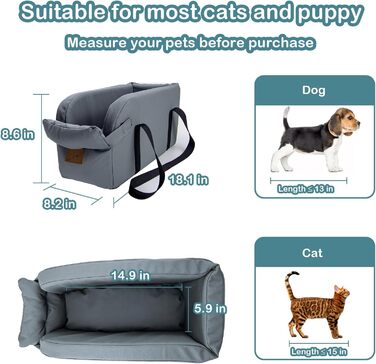 Автокрісло для собак та котів Booster - сірий, до 10 кг