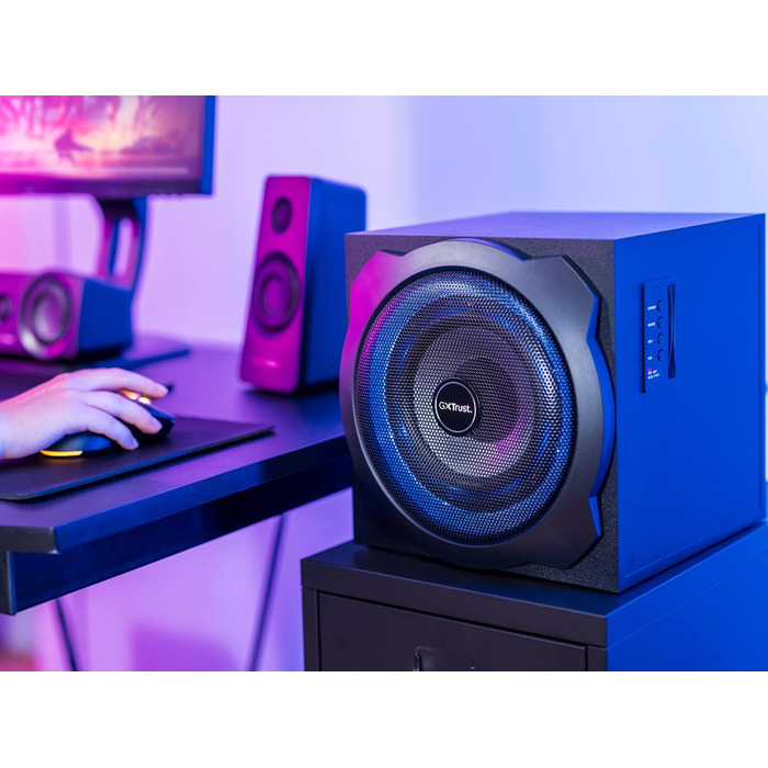 Акустична система Trust Gaming GXT 658 Tytan 5.1 Surround з сабвуфером, LED-підсвічуванням, 180 Вт, для ПК, ноутбука, консолі, TV, чорна