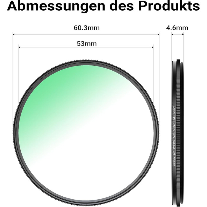 Поляризаційний фільтр Walimex pro Polfilter Zirkular Slim Super DMC 58mm: зменшує відблиски та покращує кольори